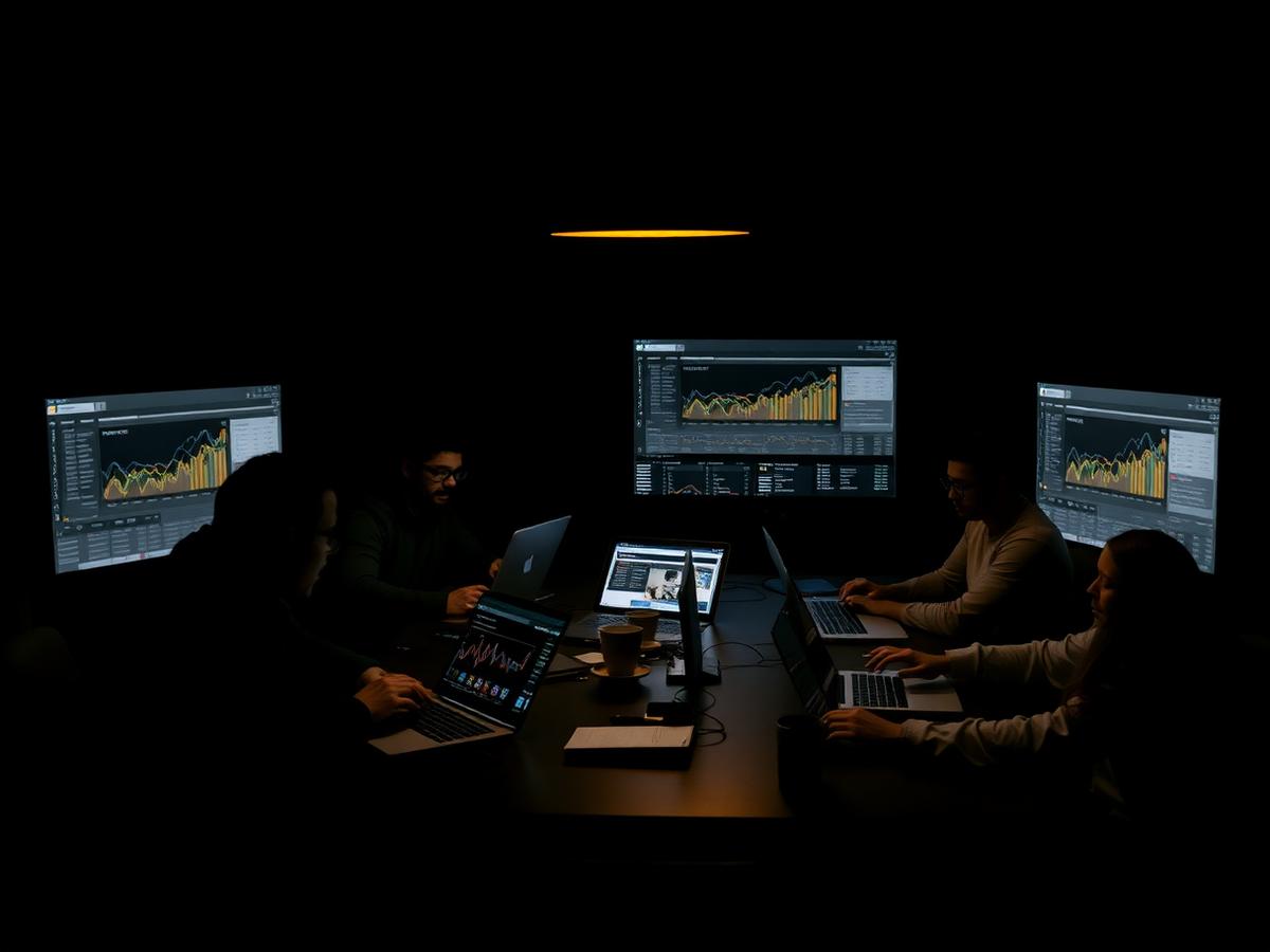 Equipe da Fleming's Digital analisando painéis de performance